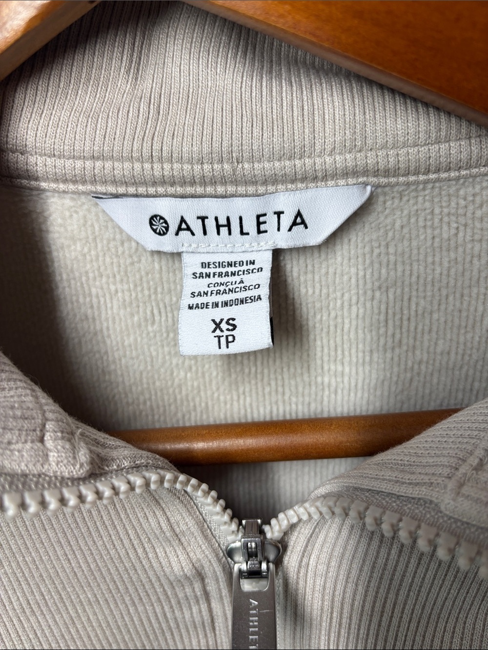 Athleta Cream Cozy Karma Half-Zip Pullover Sweatshirt - Picture 2 of 9